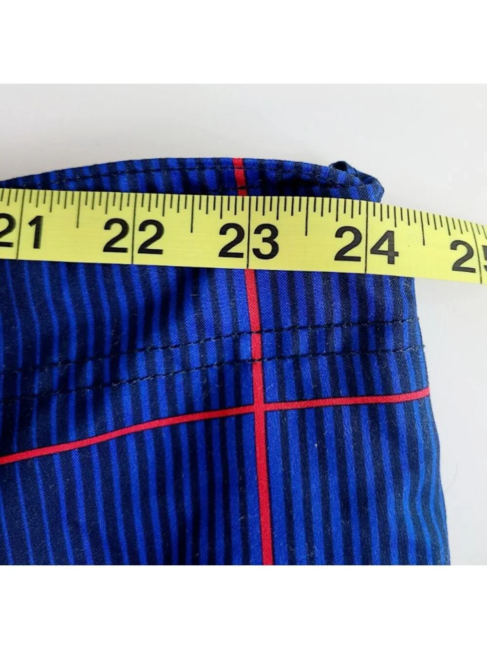 Op Ocean Pacific Men's 3XL Blue Plaid Striped Swim Trunks Pockets & Mesh Lining
